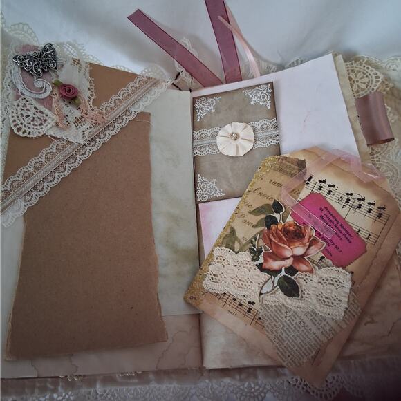 Victorian Junk Journal Scrapbook
w/ Cards, Bookmarks, Die Cuts & Nostalgia - Picture 4 of 16